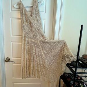 Beautiful sz10 ivory stretch wedding, mother of the bride, etc dress